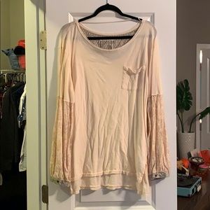 Free people slouchy boho long sleeve shirt large